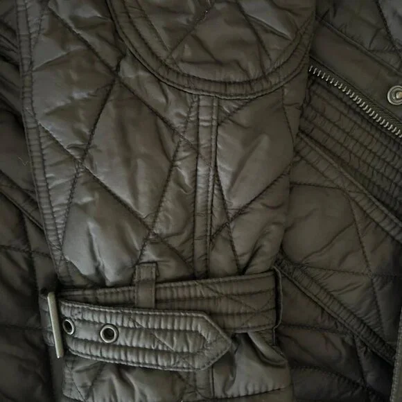 Burberry London Finsbridge Belted Quilted hooded Jacket Sz M EXCELLENT CONDITION - Picture 5 of 16